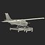 Cessna 172 Black Seaplane Rigged 3D Model