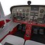 Cessna 172 Black Seaplane Rigged 3D Model