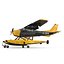 Cessna 172 Black Seaplane Rigged 3D Model