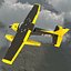 Cessna 172 Black Seaplane Rigged 3D Model