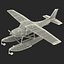 Cessna 172 Black Seaplane Rigged 3D Model