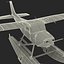Cessna 172 Black Seaplane Rigged 3D Model