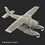 Cessna 172 Black Seaplane Rigged 3D Model