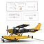Cessna 172 Black Seaplane Rigged 3D Model