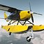 Cessna 172 Black Seaplane Rigged 3D Model