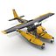 Cessna 172 Black Seaplane Rigged 3D Model