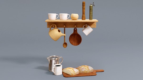 3D wooden kitchen decoration