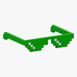 Voxel Green Sunglasses 3D model