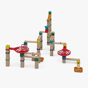 Wooden Marble Run Toy Set