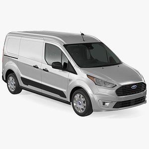 3D model Ford Transit Connect Tailgate Silver Rigged