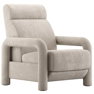 3D West Elm Inez Recliner Armchair model