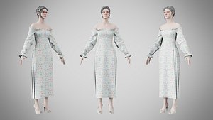 Dress 12 Aqua Meadow Mosaic 3D model