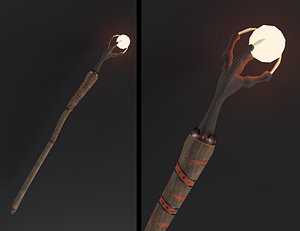 3D dragon staff
