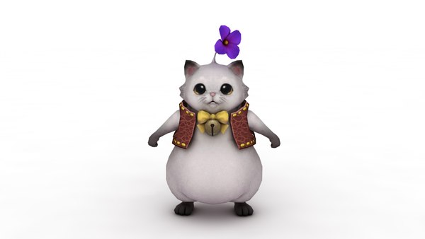 Cute cartoon cat 3D model