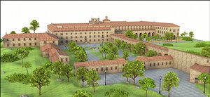 3D model monastery mallorca spain