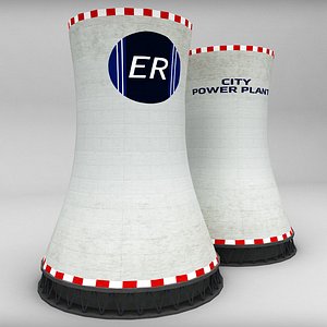 3d max cooling tower power plant