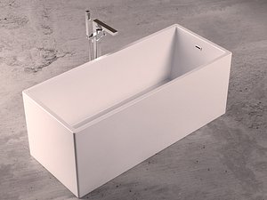 Freestanding  rectangle bathtub with floor-mounted tap 8