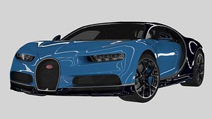 3D 2018 bugatti chiron simple
