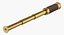 3D wrapped brass spyglass telescope model