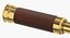 3D wrapped brass spyglass telescope model