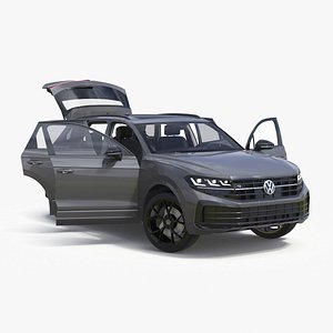 3D Volkswagen Touareg 2024 Grey Lights On Rigged
