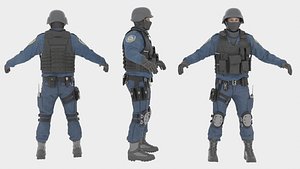 SWAT Police Rigged 3D Model