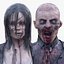 3D Zombie Woman and Man Collection