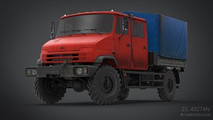 3d truck unimog transport