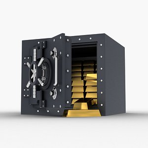 safe gold 3d model