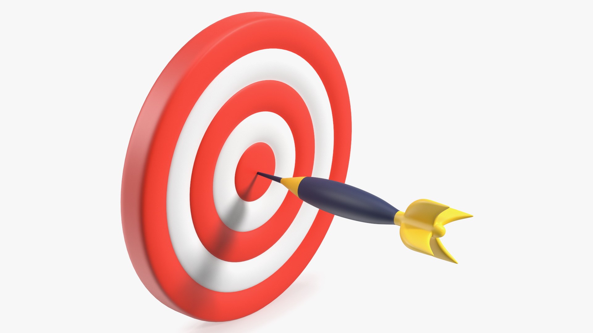 Darts Hitting Red Target Stylized Icon 3D model preview