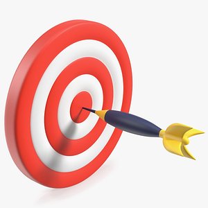Darts Hitting Red Target Stylized Icon
