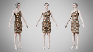 Dress 19 Abstract Organic Mosaic 3D