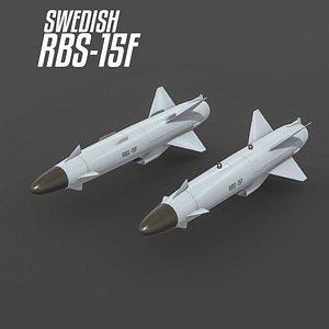 3D Swedish RBS-15F Anti-Ship Missile