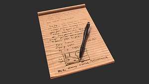 notepad note pen 3D