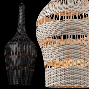 Montauk rattan teardrop pendant