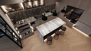 Kitchen 3D animation Blender Obj Fbx 3D model