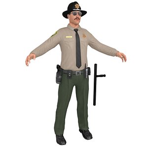 sheriff man gun 3D model