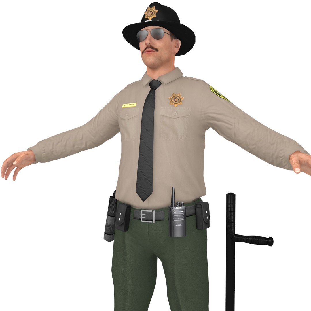 Sheriff Man Gun 3D Model - TurboSquid 1354044