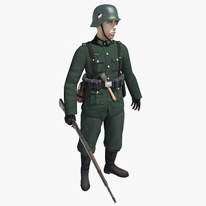 3D german soldier