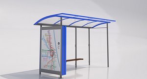 3d mmcite skandum 110b bus shelter model