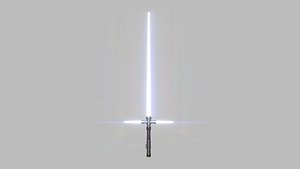 3D Star Wars Lightsaber Crossguard 06 White - SciFi Weapon model