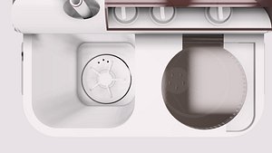 3D Model of Twin Tub Washing Machine Fully Detailed Textured