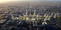3D model of transportation hub of large-scale urban planning and design commercial complex