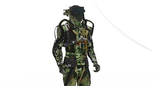 Futuristic Battle Robot Rigged Game-Ready 3D model