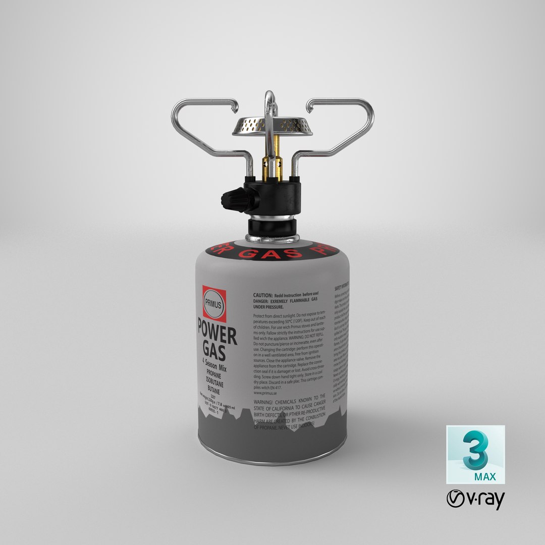 gas cylinder camping stove 3d model