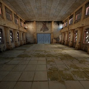 ruined industrial warehouse 3d model