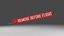 Remove Before Flight Safety Tag