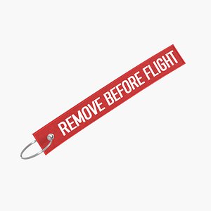 Remove Before Flight Safety Tag model