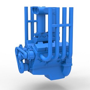 3D Engine V8 for Vintage Monster truck Scale 1 to 25