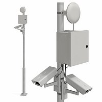 Surveillance System Pole with CCTV Cameras